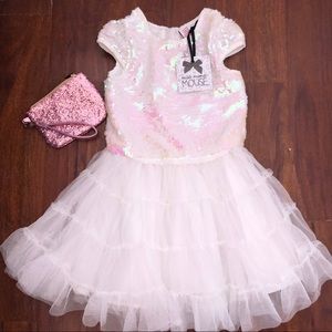 Miss Mona Mousse Girls sequin dress and mesh skirt